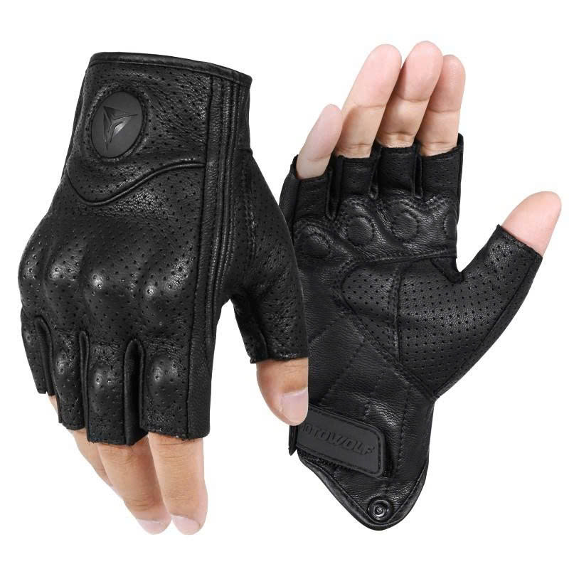 Găng tay da hở ngón Motowolf MDL 0302B