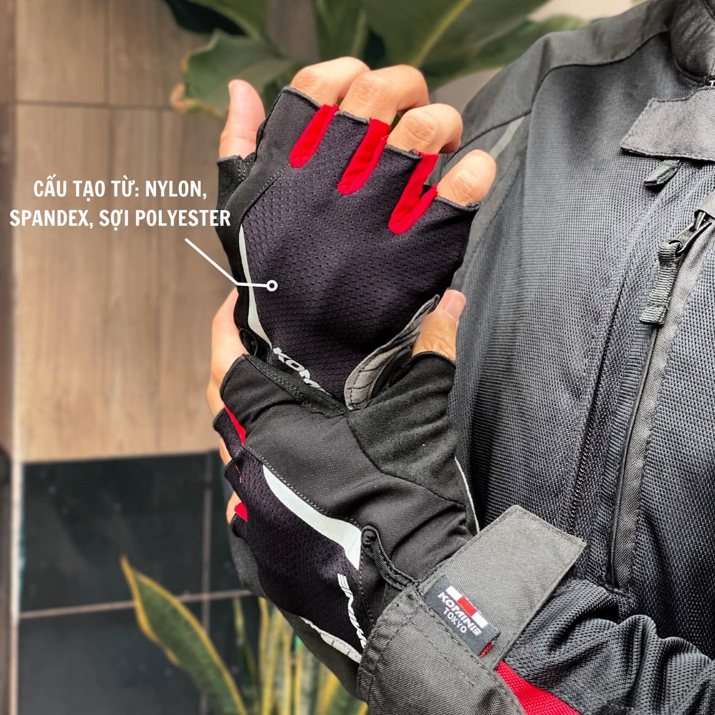 Găng tay hở ngón Komine GK2593